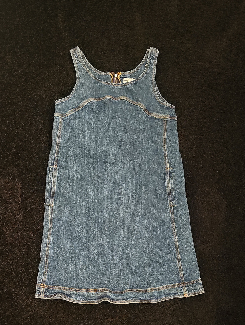 Velvet Heart 💙Blue Denim Sleeveless Pinafore Dress With Pockets